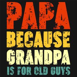 Papa Because Grandpa Is For Old Guys Svg, Fathers Day Svg, Papa Svg, Grandpa Svg, Old Guys Svg, Vintage Retro Svg, Retro