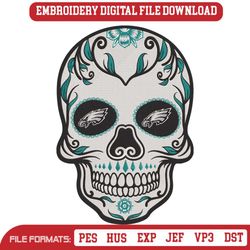 Skull Mandala Philadelphia Eagles NFL Embroidery Design Download