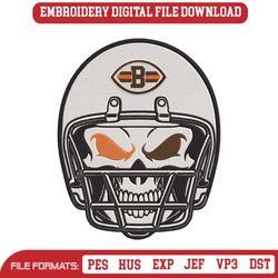 Skull Helmet Cleveland Browns Logo NFL Embroidery Design