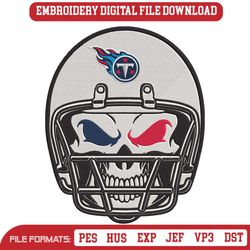 Skull Helmet Tennessee Titans Logo NFL Embroidery Design