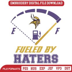 Digital Minnesota Vikings Fueled By Haters Embroidery Design Download