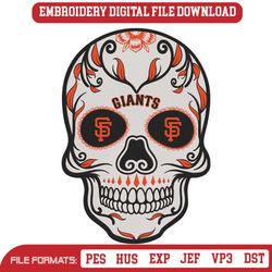 Sugar Skull San Francisco Giants Embroidery Design Download