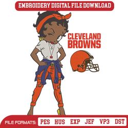 Cleveland Browns Team Betty Boop Embroidery Design File