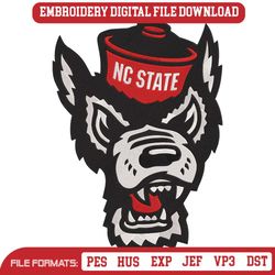 NC State Wolfpack Logo NCAA Embroidery Design File