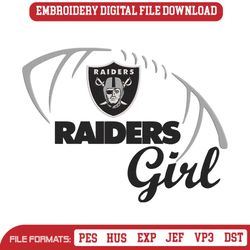 Football Las Vegas Raiders Girl Embroidery Design Download