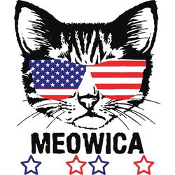 4th Of July American Flag Cat Meowica,Cat American Flag, Meowica Cat,4th Of July, Meowica,Patriotic July 4th, Independen