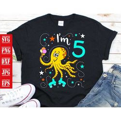 Im 5 Octopus Birthday Svg, Birthday Svg, Octopus Birthday Svg, Im 5 Svg, Octopus Ice Cream, Funny Birthday Svg, Octopus