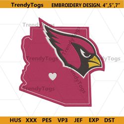 Arizona Cardinals Map Logo Team Embroidery Instant Download