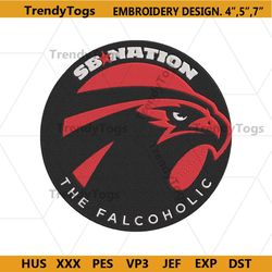 Sb nation the falcoholic embroidery file, Falcons Embroidery Design