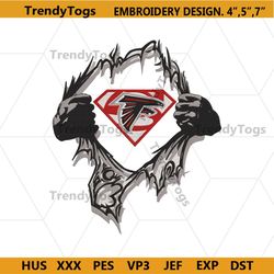 Atlanta Falcons Superhero logo Embroidery Design, Falcons logo machine embroidery files