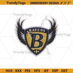 Baltimore Ravens Embroidery Design, Ravens football Embroidery design