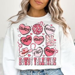 Howdy Valentine Sweatshirt, Western Valentines Shirt, Disco Ball Valentines Hoodie, Cowgirl Valentines Shirts, Gift For