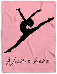 Personalized Gymnastic Blanket, Gymnastics Blanket, Custom Name Soft Cozy Sherpa Fleece Throw Blankets, Blanket for Daug