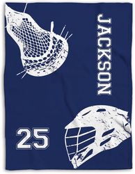 Personalized Lacrosse Blanket, Custom Name Soft Cozy Sherpa Fleece Throw Blankets, Lacrosse Blanket, Husband, Boyfriend,