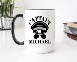Aviation Captain Coffee Mug, Personalized Pilot Mug, Airline Captain Mug, Pilot Gift, Captain Coffee Mug, Airplane Pilot
