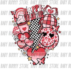 HOT! Retro valentines png, valentine hearts png, checkered hearts png, Valentines Day sublimation design, Valentines Day