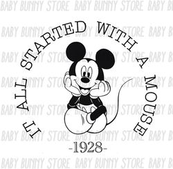 It All Started With A Mouse Est. 1928 SVG Png
