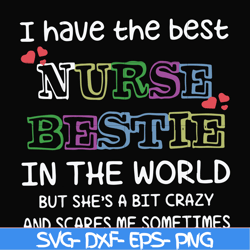 I have the best nurse bestie in the world but she's a bit crazy and scares me sometimes svg, png, dxf, eps file FN000670