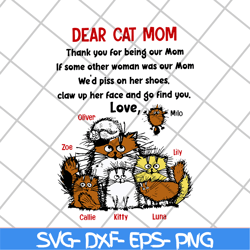 dear cat mom svg, Mother's day svg, eps, png, dxf digital file MTD08042114