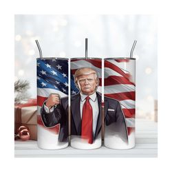 Trump 2024 Tumbler Wrap, American Flag Trump 20Oz Tumbler