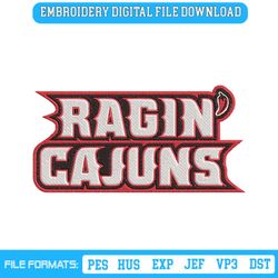 Louisiana Ragin' Cajuns NCAA Embroidery Design File