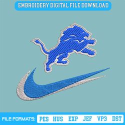Detroit Lions Nike Swoosh Embroidery Design Download