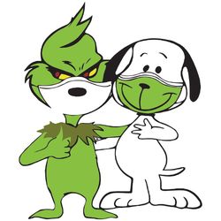 Grinch And Snoopy Wearing Mask Svg, Trending Svg, Grinch Svg, Snoopy Svg, Mask Svg, Quarantine Svg, Snoopy Wearing Mask