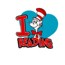 I Love Reading Svg, Dr Seuss Svg, The Cat In The Hat Svg, Dr Seuss Cat Svg, The Cat Svg, Reading Svg, Catinthehat Svg, C