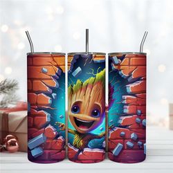 Groot Funny 3D Tumbler File, Guardians Of The Galaxy Tumbler Design Download File