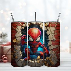 Art 3D Spider Man Tumbler Wrap, 20oz Tumbler Design Sublimation Png