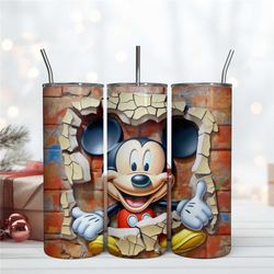 3D Mickey Crawling Out Hole Tumbler Skinny 20oz Digital Download File