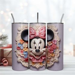 Floral Minnie Mouse Tumbler Design, Disneyland Minnie 20oz, Tumbler Design Download File