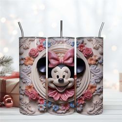 3D Inflated Cartoon Disney Wrap Minnie Mouse Tumbler 20oz Digital File