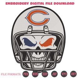 Chicago Bears Team Skull Helmet Embroidery Design File