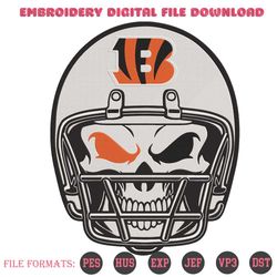 Cincinnati Bengals Team Skull Helmet Embroidery Design File