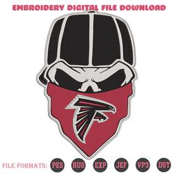 Atlanta Falcons Skull Bandana NFL Embroidery Design Download