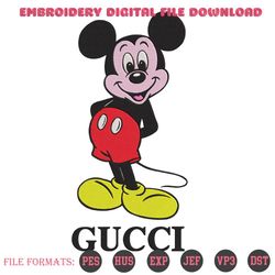 Mickey Kid Gucci Basic Logo Embroidery Design Download