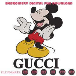 Mickey Fun Gucci Basic Logo Embroidery Design Download