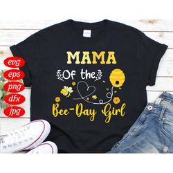 Mama Of The Bee Day Girl Svg, Birthday Svg, Mama Svg, Birthday Mama Svg, Bee Svg, Bee Day Svg, Birthday Girl Svg, Happy