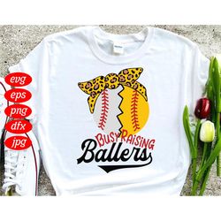 Busy Raising Ballers With Bow Svg, Sport Svg, Baseball Svg, Football Svg, Softball Svg, Ballers Svg, Football Softball S