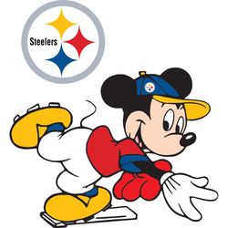 Pittsburgh Steelers And Mickey Svg, Sport Svg, Pittsburgh Steelers Svg, Pittsburgh Steelers Logo, Steelers Lovers Svg, M