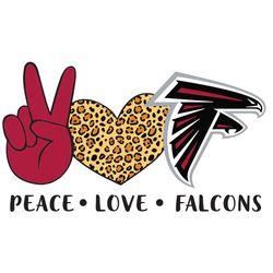 Peace Love Falcons Svg, Sport Svg, Atlanta Falcons Svg, The Falcons Svg, The Falcons NFL, NFL Svg, NFL Team Svg, Leopard