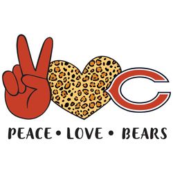 Peace Love Bears Svg, Sport Svg, Chicago Bears Svg, The Bears Svg, The Bears NFL, NFL Svg, Chicago Football Svg, Leopard