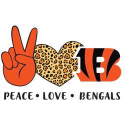 Peace Love Bengals Svg, Sport Svg, Cincinnati Bengals Svg, The Bengals Svg, The Bengals NFL, NFL Svg, NFL Team Svg, Leop