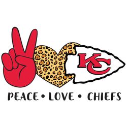 Peace Love Chiefs Svg, Sport Svg, Kansas City Chiefs Svg, The Chiefs Svg, The Chiefs NFL, NFL Svg, NFL Team Svg, Leopard