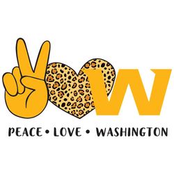Peace Love Washington Svg, Sport Svg, Washington Football Svg, Washington NFL, NFL Svg, Leopard Washington Svg, American