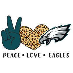 Peace Love Eagles Svg, Sport Svg, Philadelphia Eagles Svg, The Eagles Svg, The Eagles NFL, NFL Svg, NFL Team Svg, Leopar