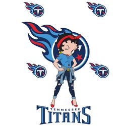 Tennessee Titans Betty Boop Svg, Sport Svg, Tennessee Titans, Titans Svg, Titans Betty Boop, Nfl Betty Boop, Titans Girl