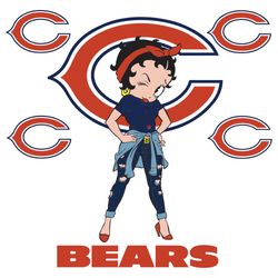 Chicago Bears Betty Boop Svg, Sport Svg, Chicago Bears, Bears Svg, Bears Betty Boop, Nfl Betty Boop, Bears Girl Svg, Nfl