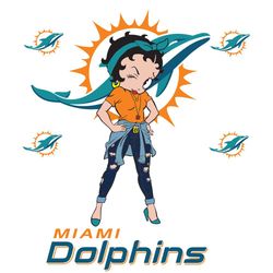 Miami Dolphins Betty Boop Svg, Sport Svg, Miami Dolphins, Dolphins Svg, Dolphins Betty Boop, Nfl Betty Boop, Dolphins Gi